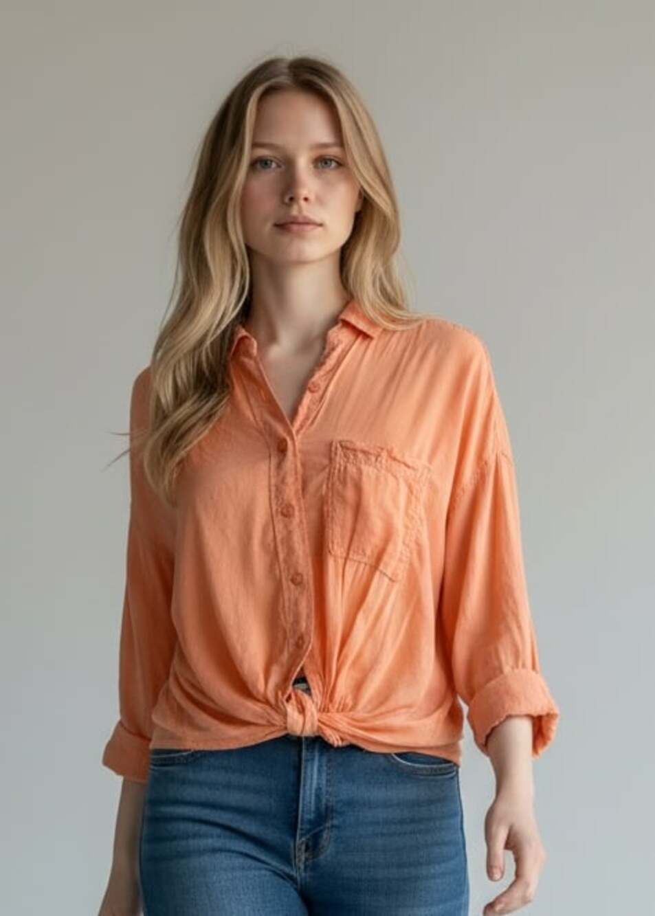 Pilcro Anthropologie Shirt in Papaya
